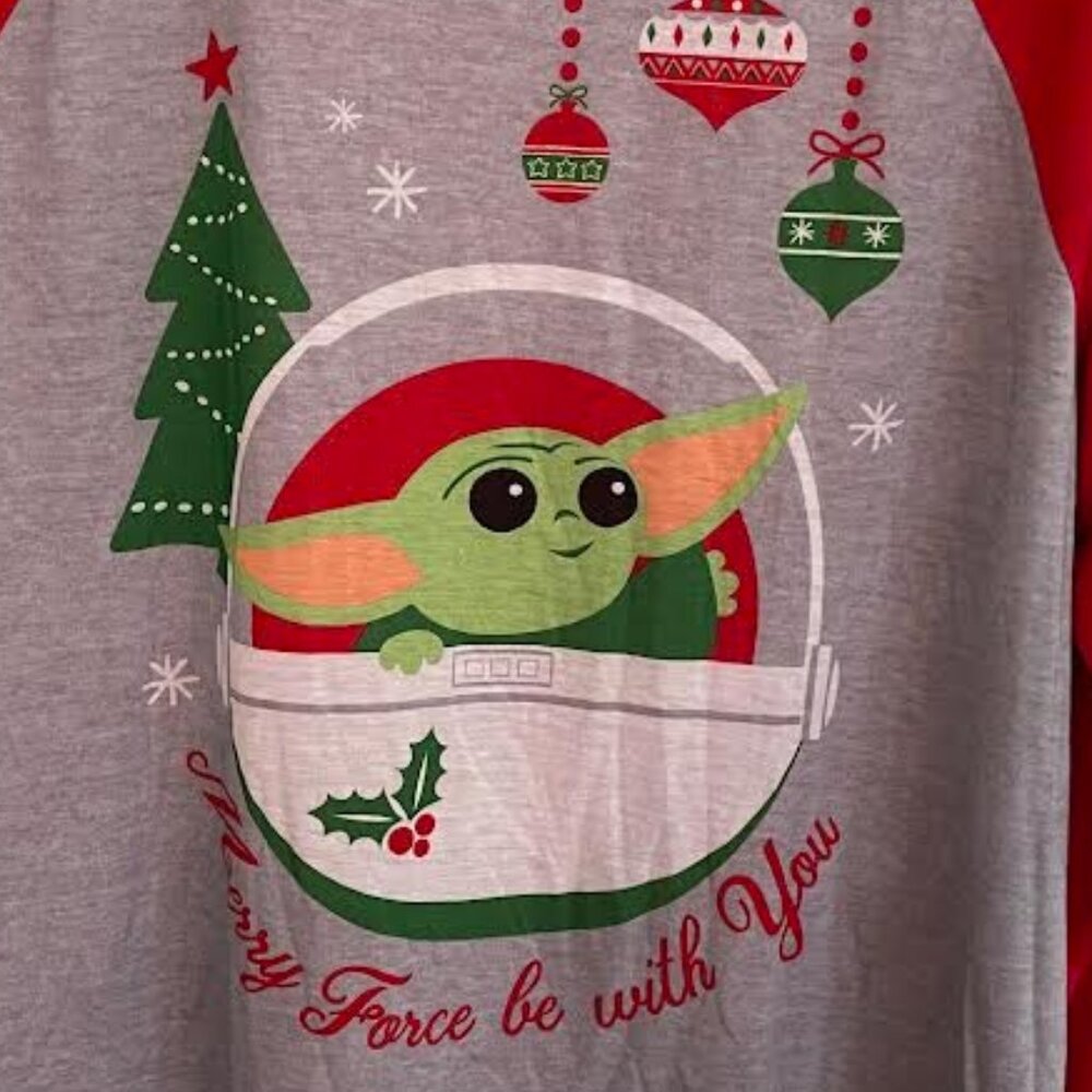 Star Wars "Merry Force Be With You" Grogu Pajama Top